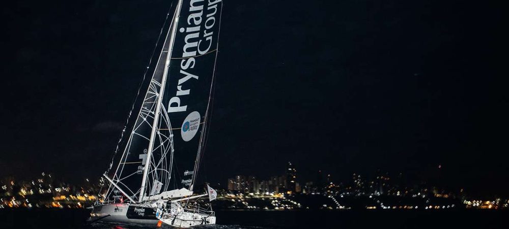 SALVADOR DE BAHIA, BRAZIL - NOVEMBER 12: Prysmian Group skippers Giancarlo Pedote and Anthony Marchand take 17th place of the Imoca category of the Transat Jacques Vabre 2019 on November 12, 2019 in Bahia, Brazil. Transat Jacques Vabre is a duo sailing race from Le Havre, France, to Salvador de Bahia, Brazil. (Photo by Jean-Marie Liot/Alea)